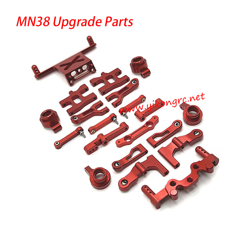 MN-RC MN38 RC Car Upgrade Parts Metal Kit red