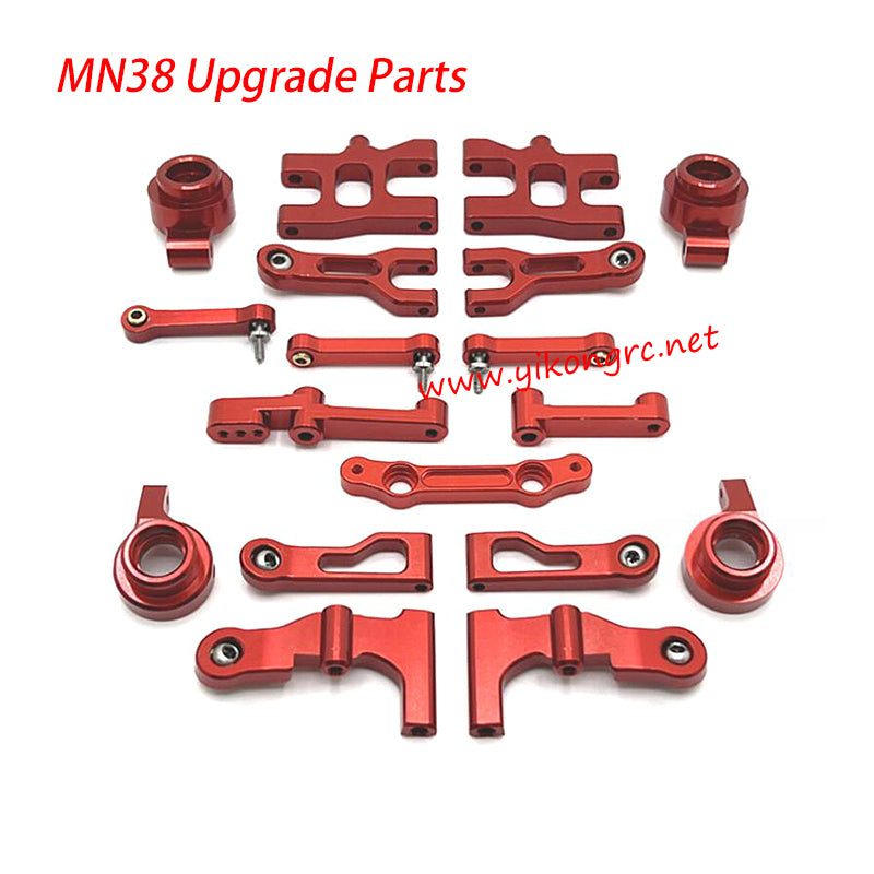 MN-RC MN38 RC Car Upgrade Parts Metal modification kit red