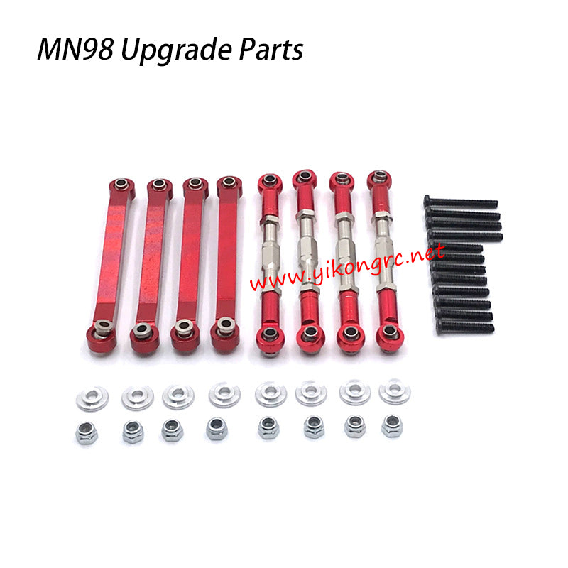 MN-RC MN98 RC Car Upgrade Parts Ball Joint Rod red metal