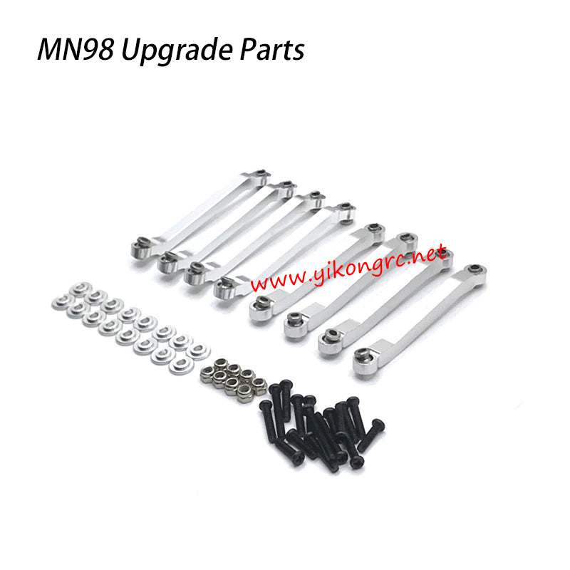 MN-RC MN98 RC Car Upgrade Parts Fixed Linkage silver 8pcs