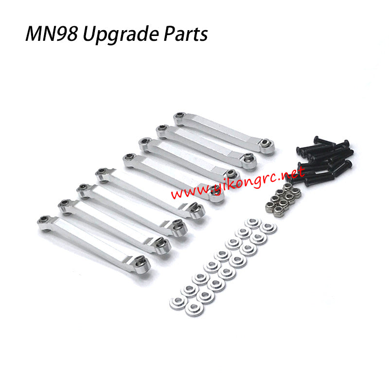 MN-RC MN98 RC Car Upgrade Parts Fixed Linkage silver metal