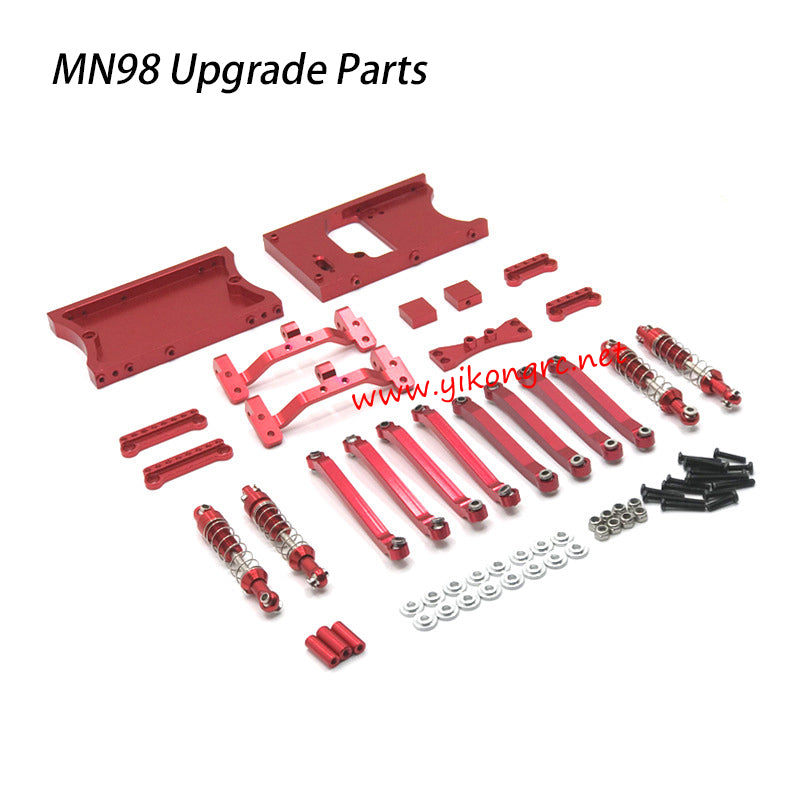 MN-RC MN98 RC Car Upgrade Parts Modification Kit red metal
