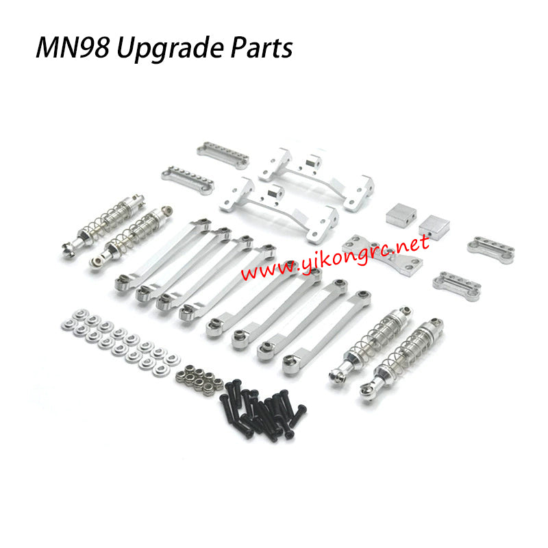 MN-RC MN98 RC Car Upgrade Parts Modified Upgrade Kit silver 1 set