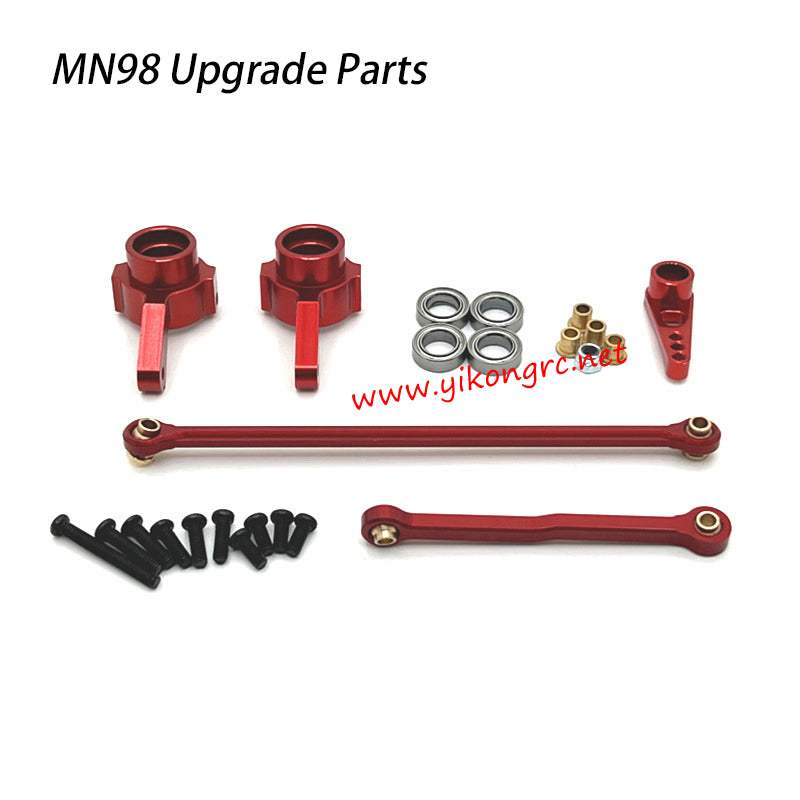 MN-RC MN98 RC Car Upgrade Parts Steering Cup Steering Rod red