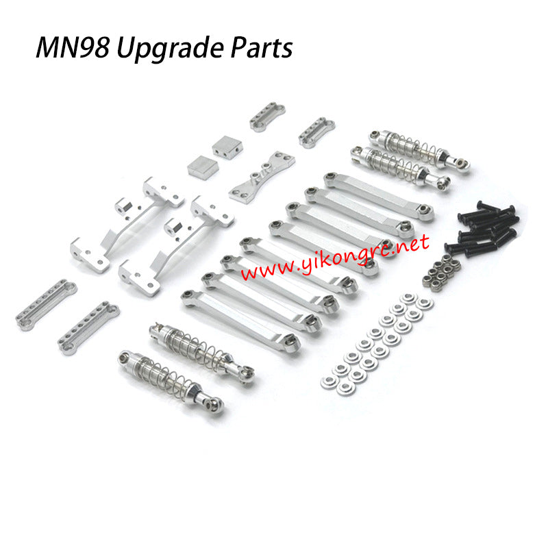 MN-RC MN98 RC Car Upgrade Parts Modified Upgrade Kit silver metal
