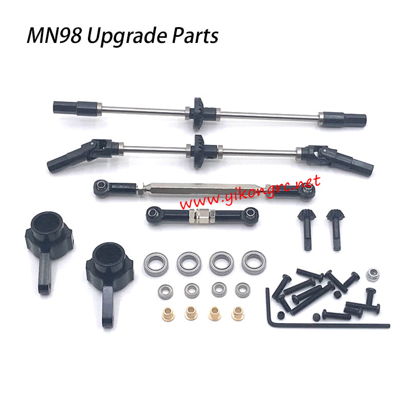 MN-RC MN98 RC Truck Upgrades Front and Rear Axle black metal