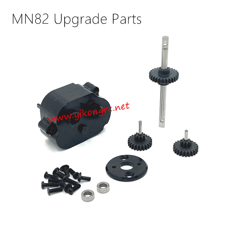 MN-RC MN 82 Upgrades Middle Gearbox, Motor Holder and Gear Black