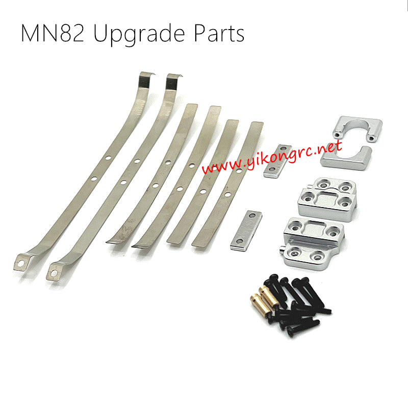 MN-RC MN 82 Upgrades Rear Axle Mount, Spring Plate silver