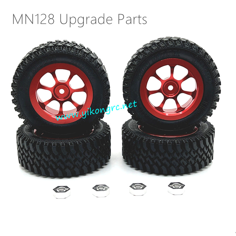 MN Model MN-128 Upgrade Parts Wheel Hub and Tire Coupler red
