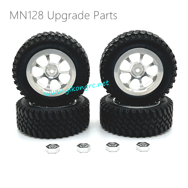MN Model MN-128 Upgrade Parts Wheel Hub and Tire Coupler silver
