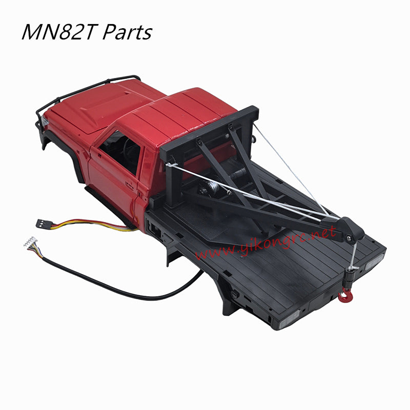 MN Model MN-82T Parts 82T Red Car Body (With Light Set + Crane)