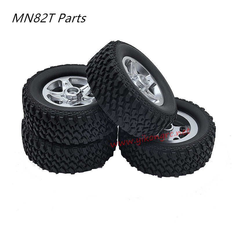 MN Model MN-82T Parts Upgraded Metal Wheel Rims and Tires 4pcs