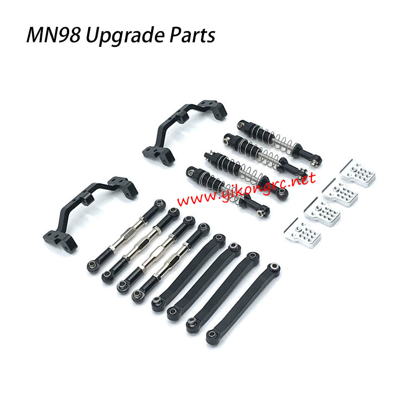 MN Model MN-98 Upgrade Parts Tie Rod, Shock Absorber, Tie Rod Mount 1 set black