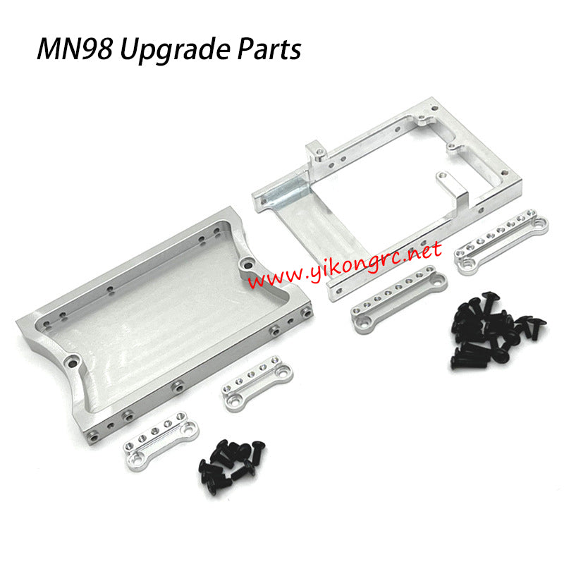 MN Model MN-98 Upgrades Tail beam, servo compartment, shock absorber bracket silver
