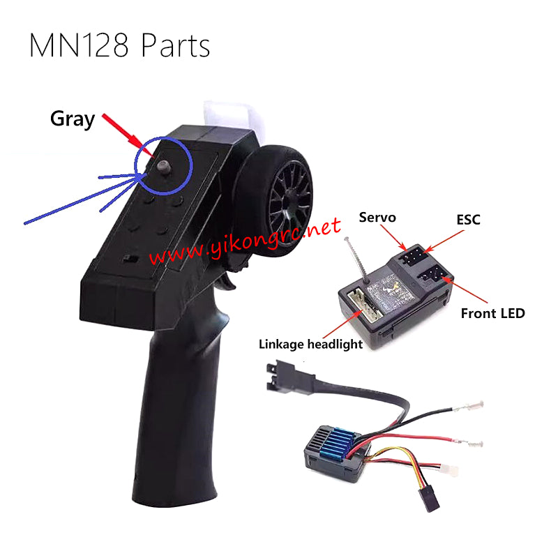 MN Model MN128 Parts 2.4Ghz Transmitter, Receiver and ESC New Version