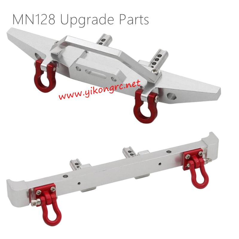 MN Model MN128 Upgrades Metal Front and Rear Bumpers, Guard Bars silver