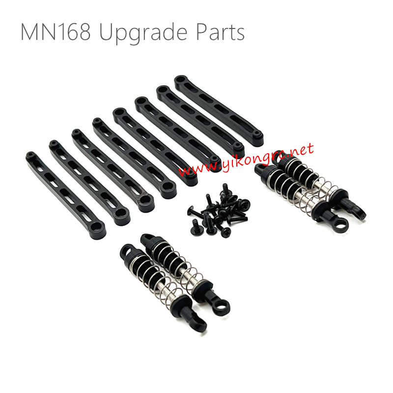 MN Model MN168 Upgrade Parts External Spring Shock Absorber, Fixed Tie Rod Black