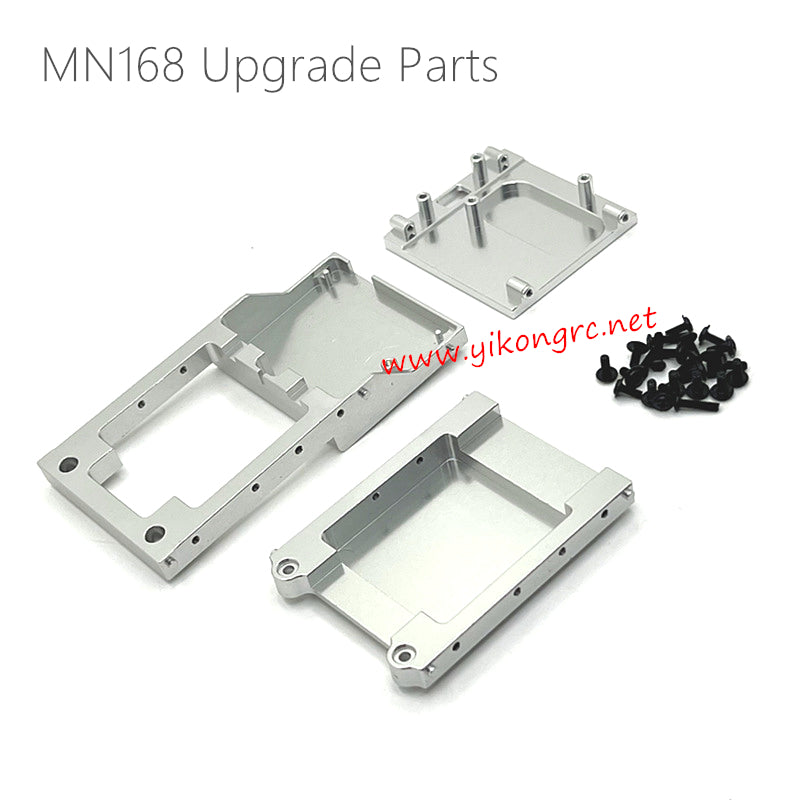 MN Model MN168 Upgrade Parts Front compartment, Tail beam, Motor mount Silver