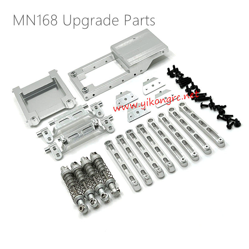 MN Model MN168 Upgrade Parts Tie Rod & Shock Kit silver