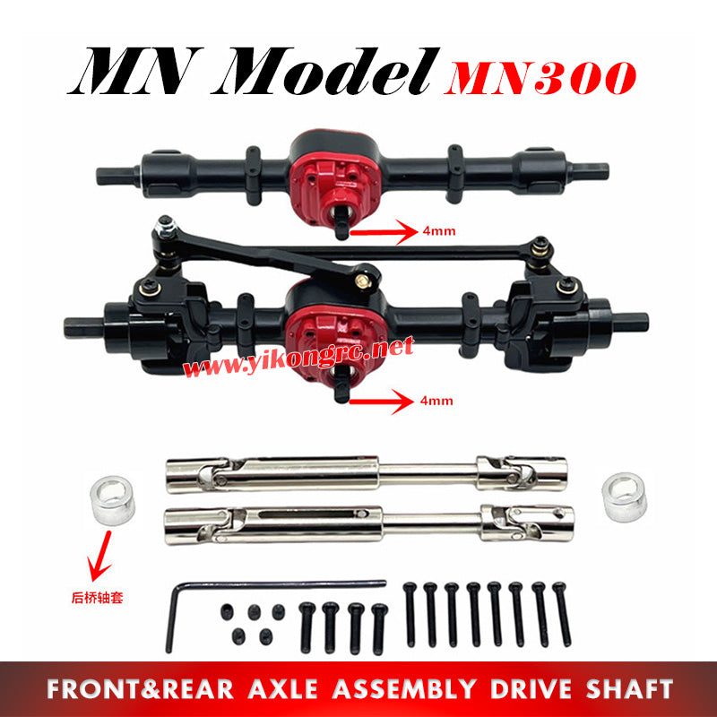 MN Model MN300 RC Crawler Upgrade Parts Front and Rear Axle Assembly Drive Shaft black
