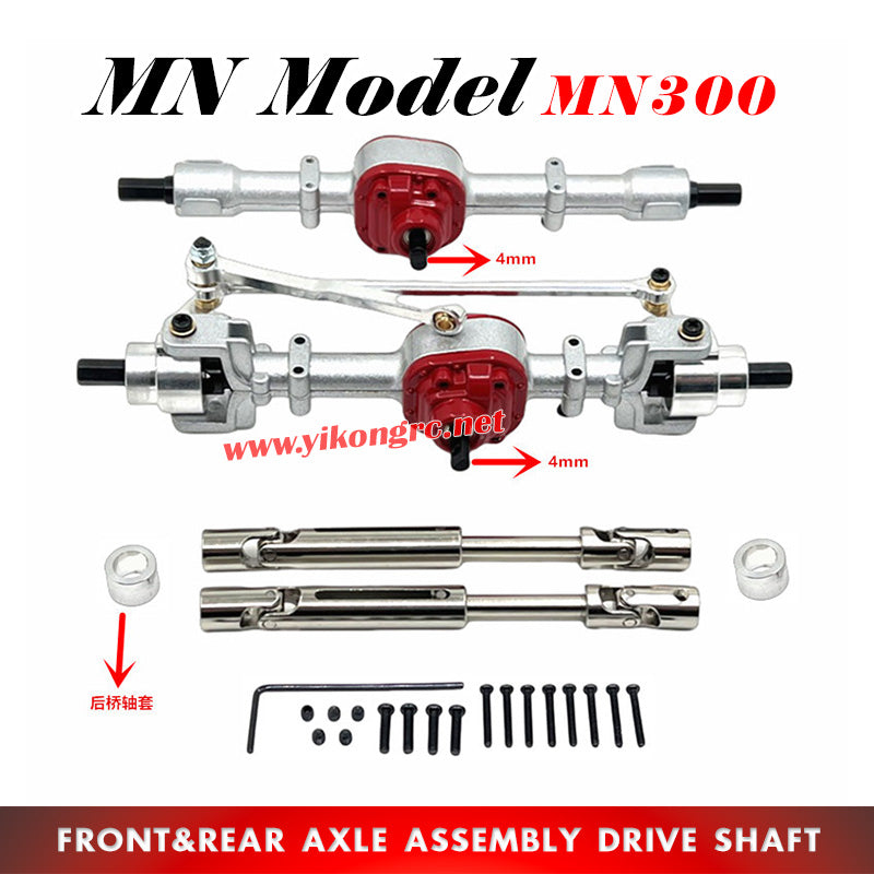 MN Model MN300 RC Crawler Upgrade Parts Front and Rear Axle Assembly Drive Shaft silver