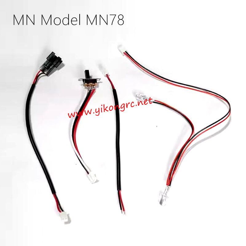 MN Model MN78 RC Crawler Parts Complete Power Cord Wiring