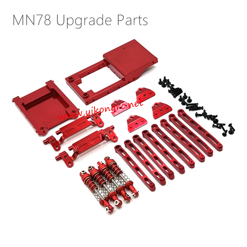 MN Model MN78 Upgrade Parts Tie Rod & Shock Kit red