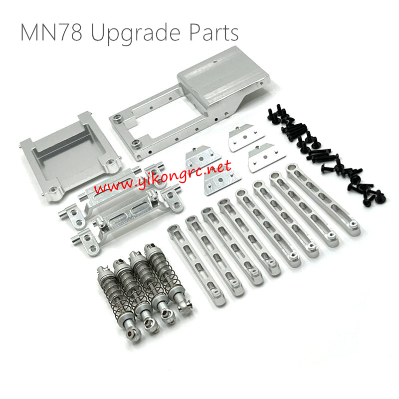 MN Model MN78 Upgrade Parts Tie Rod & Shock Kit silver