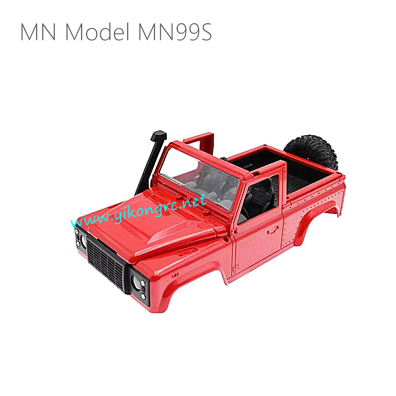 MN Model MN99S RC Crawler Parts Body Shell Kit red