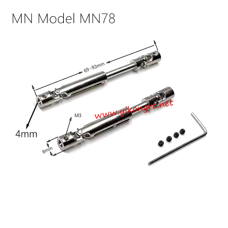 MN Model MN 78 Parts Transmission Shaft dimension