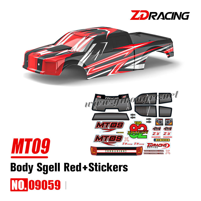 ZD Racing DBX09 (MT09) Parts 09059 Body Sgell Red+Stickers