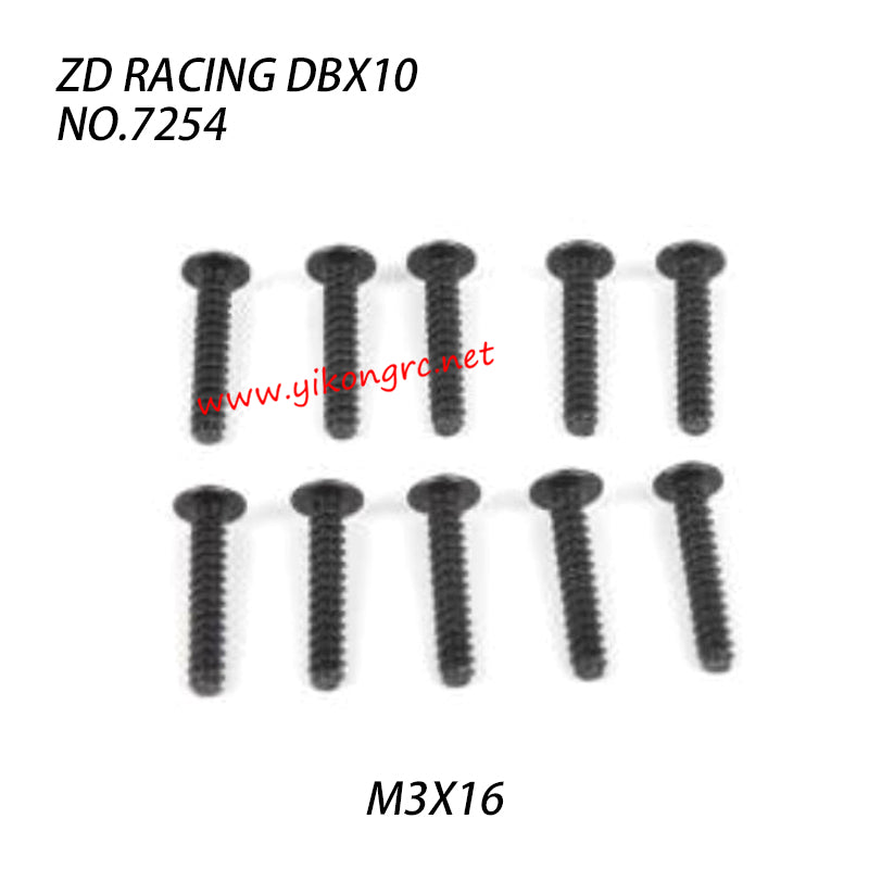 ZD Racing DBX-10 Parts M3X16 Pan Self tapping Screw Set 7254