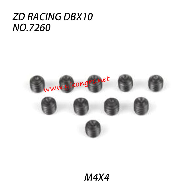 ZD Racing DBX10 RC Car Parts Set Screw M4X4 7260