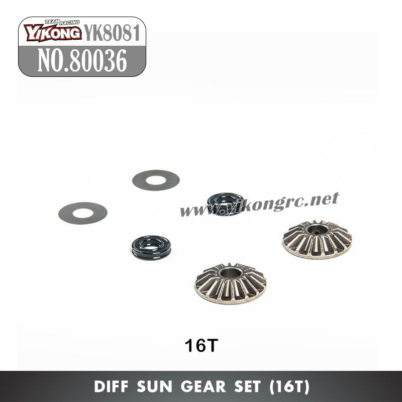 YIKONG YK8081 DF8 RC Car Parts 16T Diff Sun Gear Set 80036