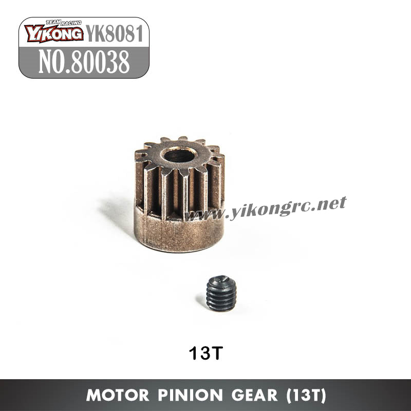 YIKONG YK8081 DF8 RC Car Parts 13T Motor Pinion Gear 80038
