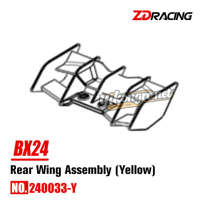 ZD Racing BX24 Parts Rear Wing Assembly Yellow 240033-Y