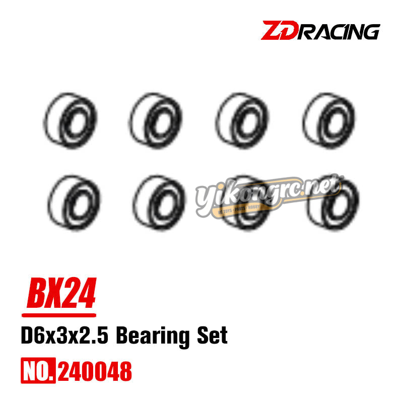 ZD Racing BX-24 RC Car Parts D6x3x2.5 Bearing Set 240048