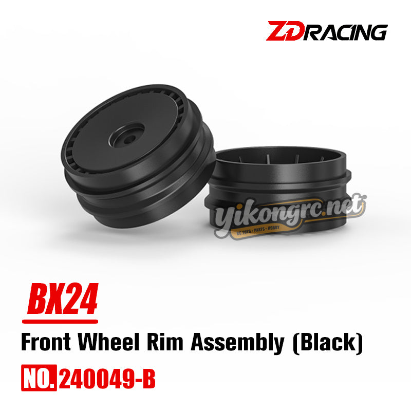 ZD Racing BX-24 4WD RC Car Parts Front Wheel Rim Assembly Black 240049-B