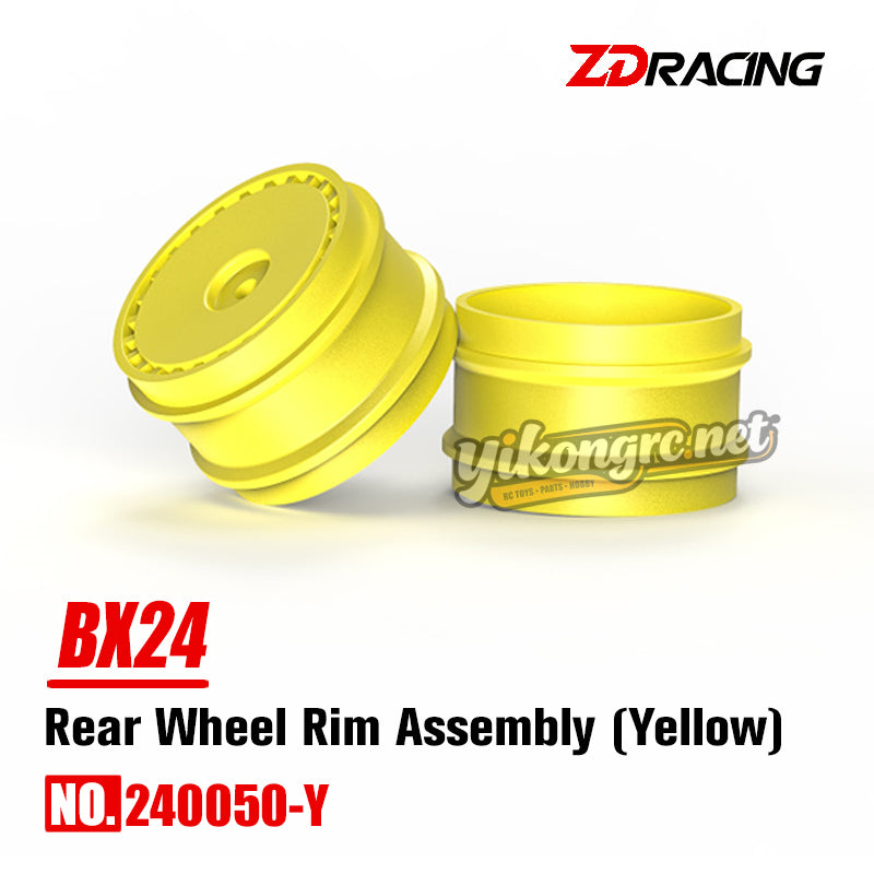 ZD Racing BX-24 4WD RC Car Parts Rear Wheel Rim Assembly 240050-Y Yellow