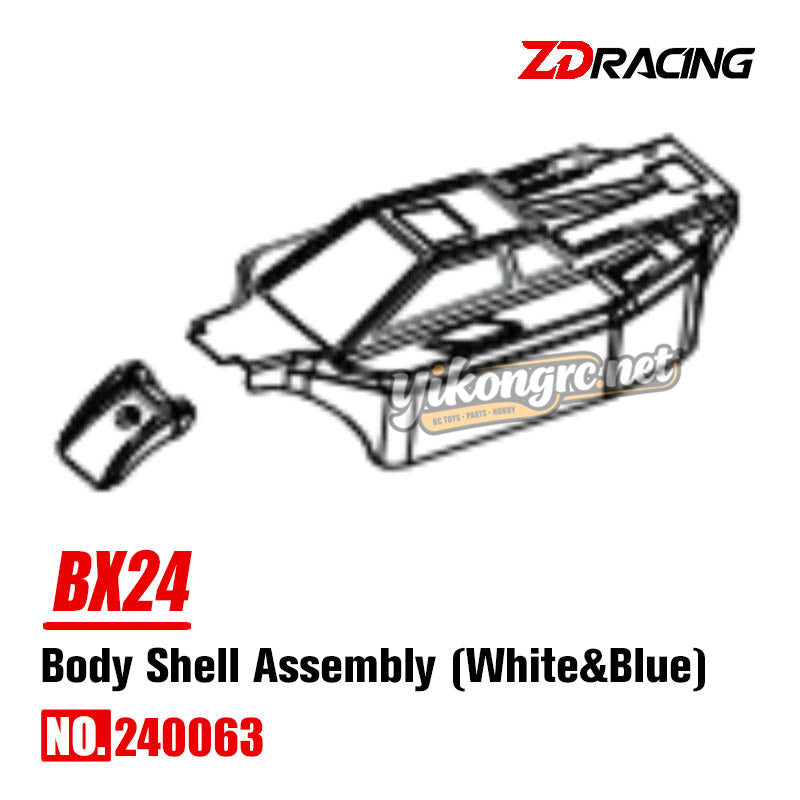 No.240063 ZD BX 24 Parts Body Shell Assembly (White & Blue)