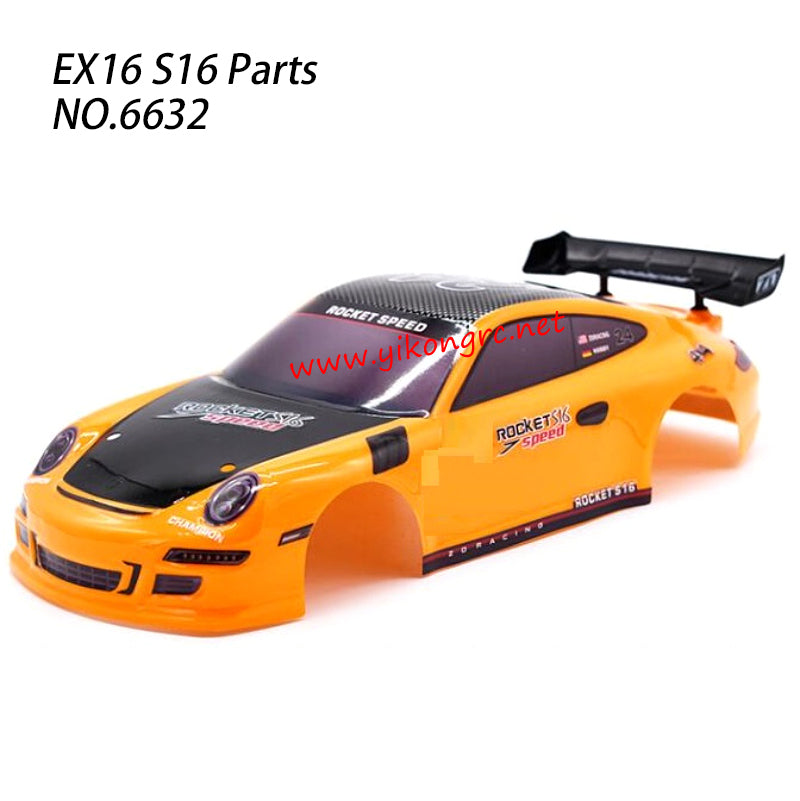 ZD RACING S16 Rocket Parts Car A Body Shell Orange 6632