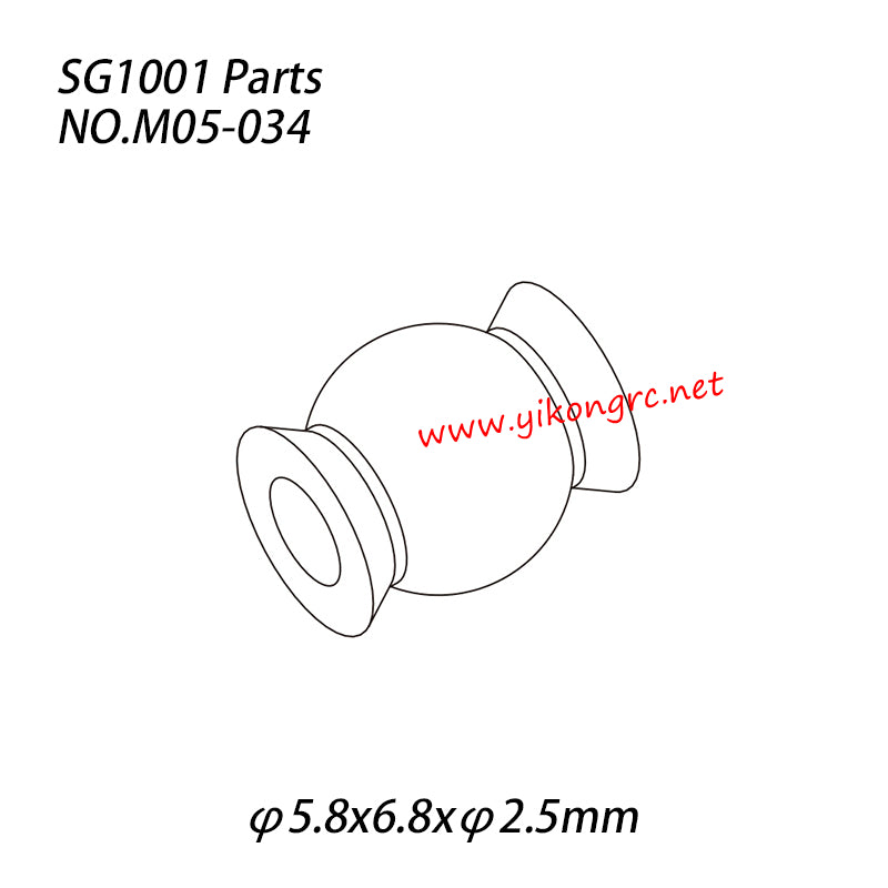 Pinecone Forest SG-1001 RC Car Parts Hollow Ball (Φ5.8x6.8xφ2.5mm) M05-034