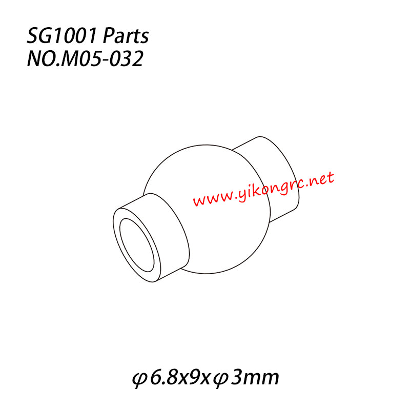Pinecone Forest SG-1001 RC Car Parts Hollow Ball (Φ6.8x9xφ3mm) M05-032