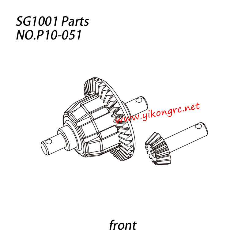 Pinecone Model SG-1001 Parts Differential Assembly Front P10-051