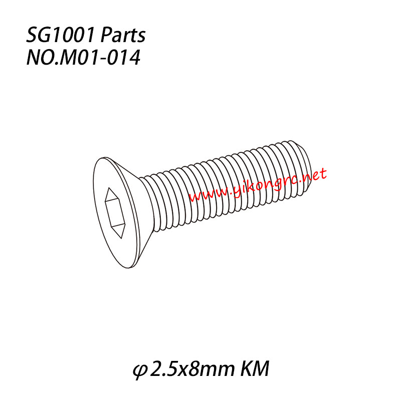 Pinecone Model SG1001 Parts Hexagon socket countersunk head tapping screw (φ2.5x8mm KM) M01-014