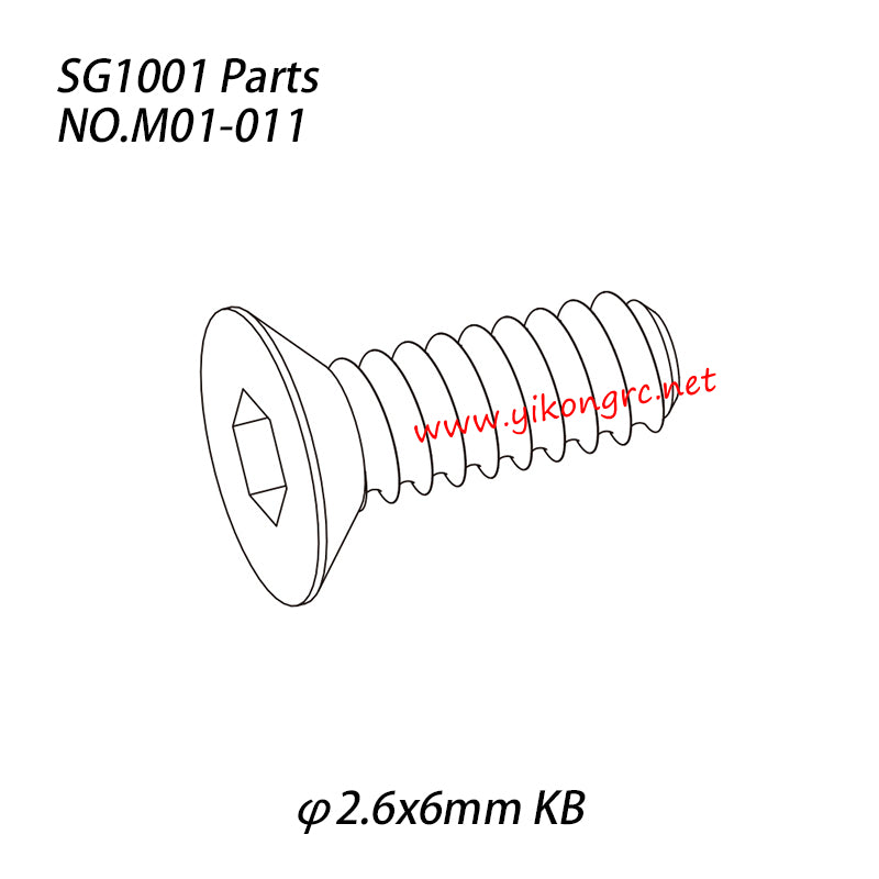 Pinecone Model SG1001 Parts Hexagon socket countersunk head tapping screw (φ2.6x6mm KB) M01-011