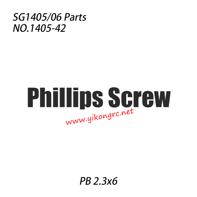 Pinecone Model SG1405 Parts Phillips Screw PB 2.3x6 1405-42
