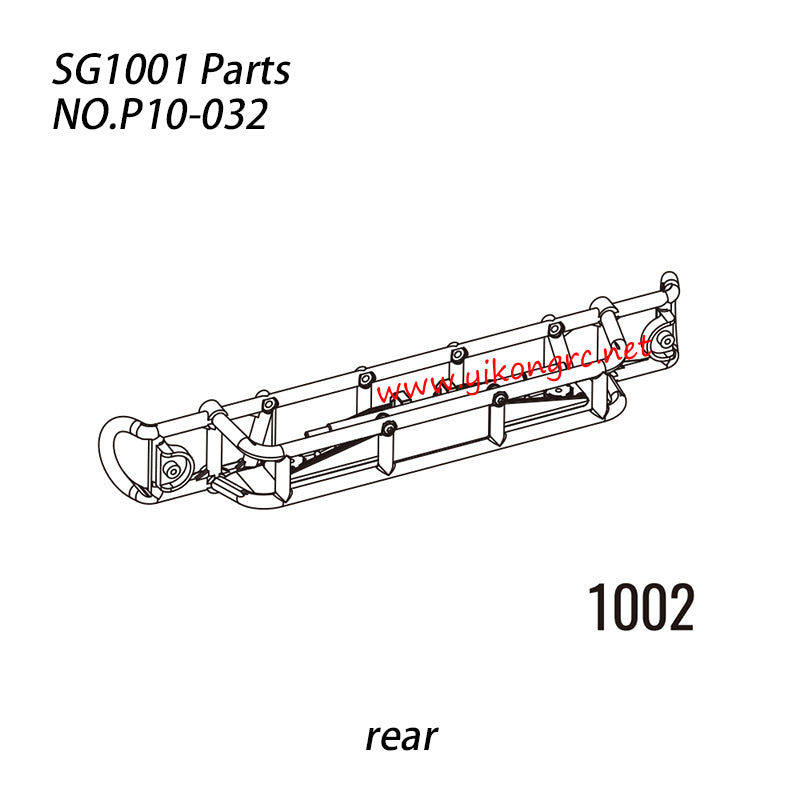 Pinecone Model SG 1001 RC Truck Parts 1002 Bumper Set (Rear) P10-032