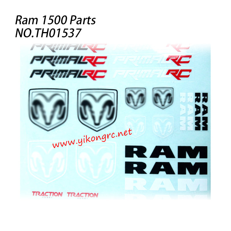 Tractionhobby Ram1500 RC Car Parts Logo Decal TH01537