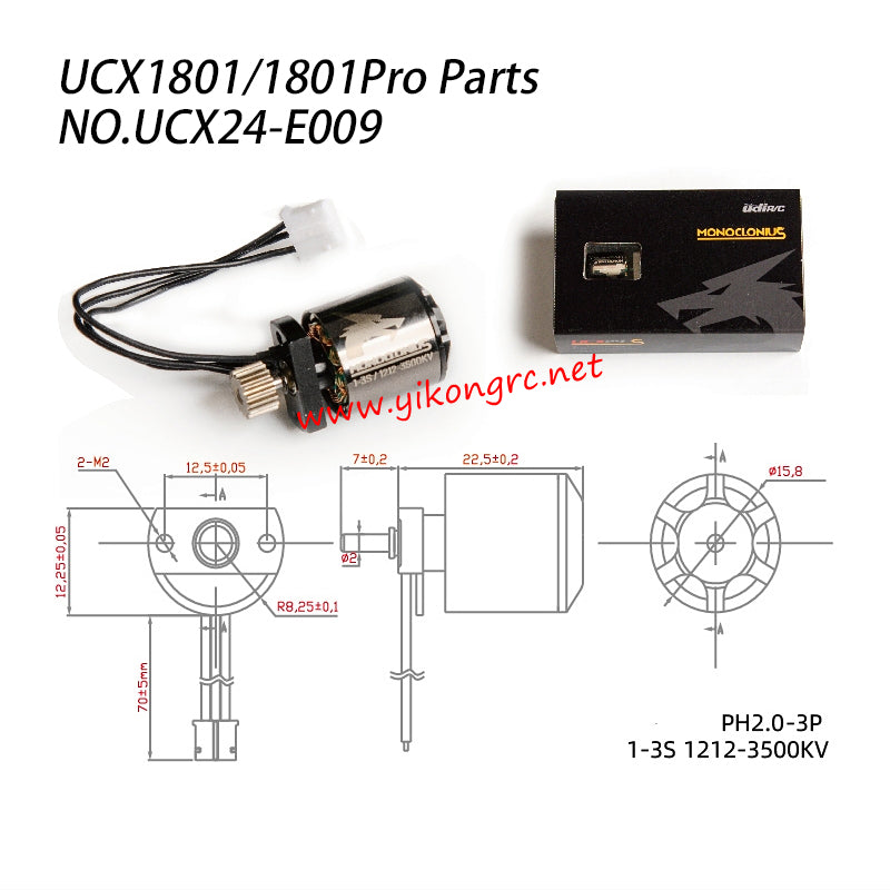 UDIRC UCX1801 / 1801Pro Parts 1212 3500KV Brushless motor